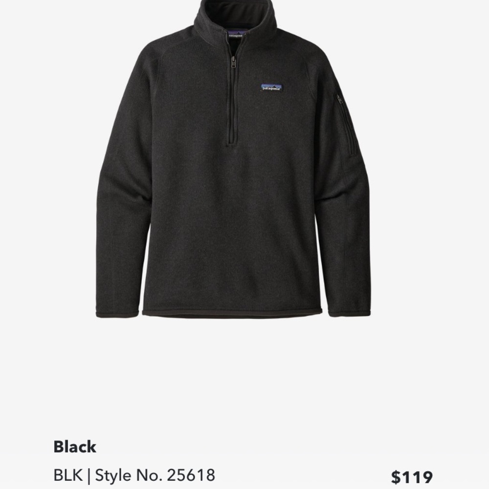 Patagonia Better Sweater Quarter Zip Black Size M